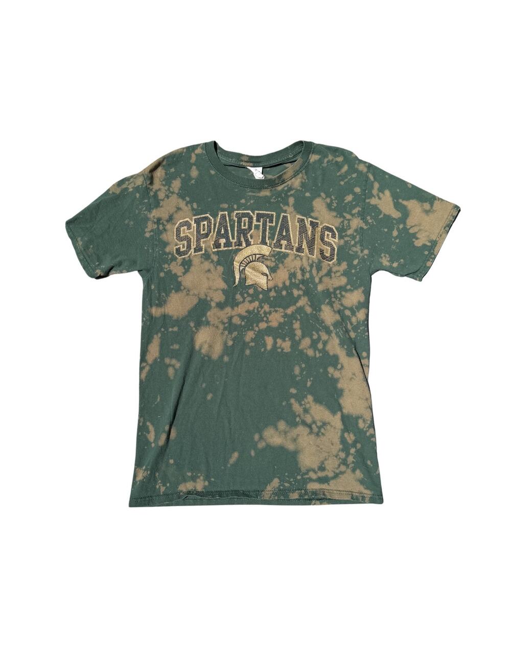 Tie Dye Michigan State "Spartans" Graphic Shirt | Splatter Tie - Reverse Dye